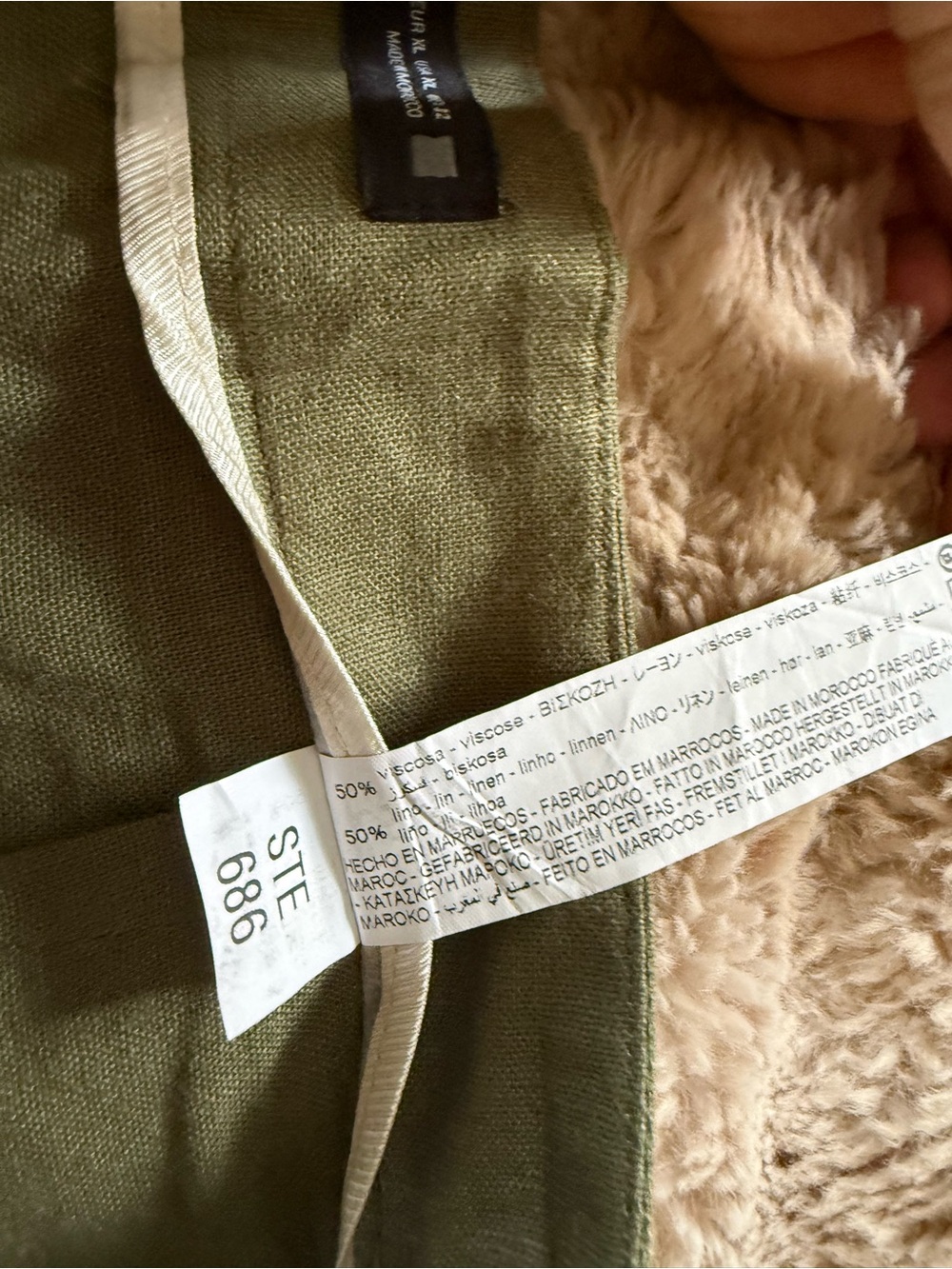 Zara Olive Green High-Waist Linen-Blend Shorts - Picture 10 of 10